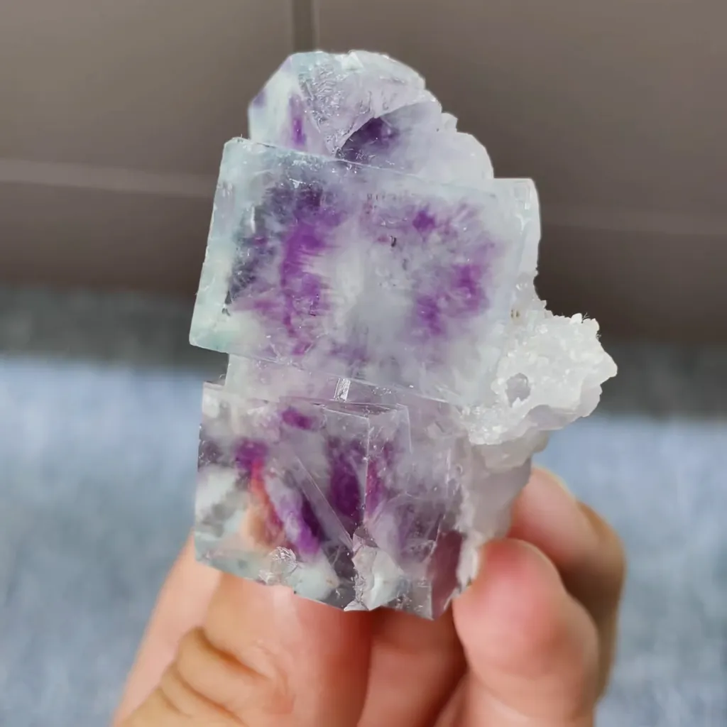 Natural Purple Phantom Fluorite comes from Yaogangxian,Hunan 30*50*40MM - image 4