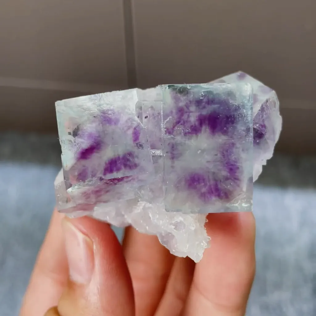 Natural Purple Phantom Fluorite comes from Yaogangxian,Hunan 30*50*40MM - image 2