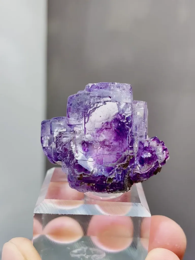 Natural Purple Phantom Fluorite comes from Yaogangxian,Hunan 35*20*25MM - image 7