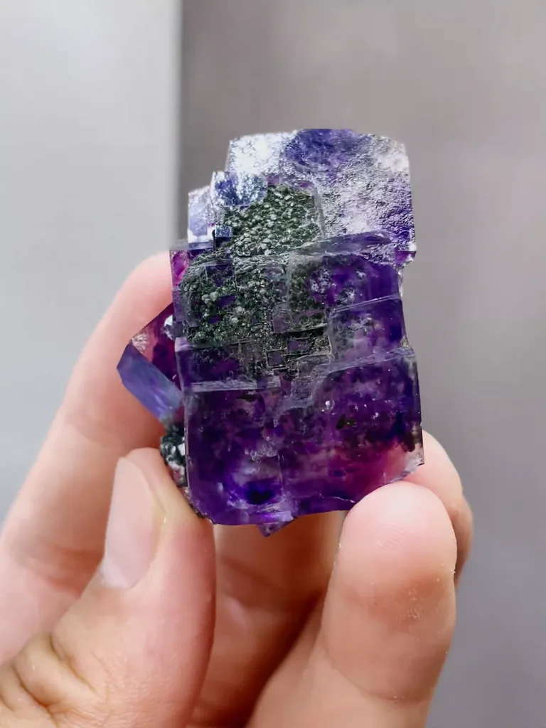 Natural Purple Phantom Fluorite comes from Yaogangxian,Hunan 35*20*40MM - image 3
