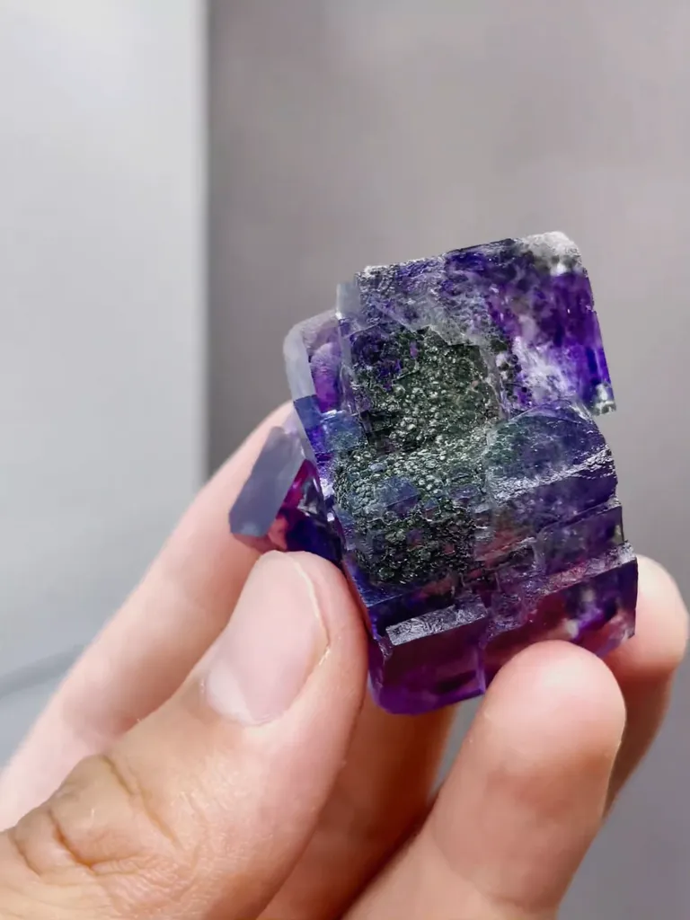 Natural Purple Phantom Fluorite comes from Yaogangxian,Hunan 35*20*40MM - image 4