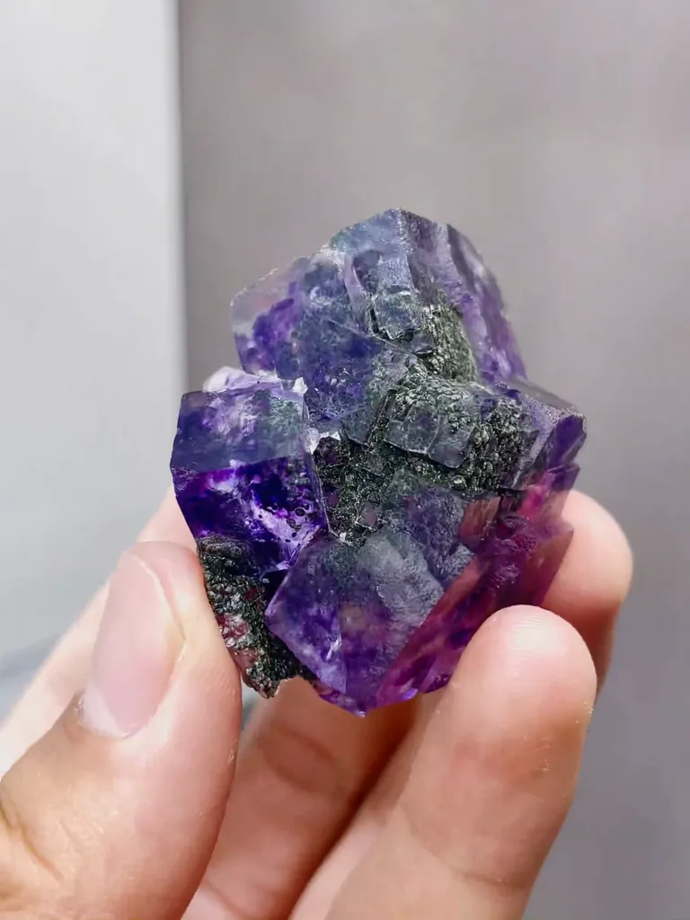 Natural Purple Phantom Fluorite comes from Yaogangxian,Hunan 35*20*40MM - image 5