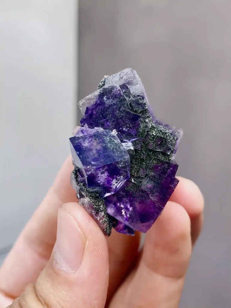 Natural Purple Phantom Fluorite comes from Yaogangxian,Hunan 35*20*40MM - image 2