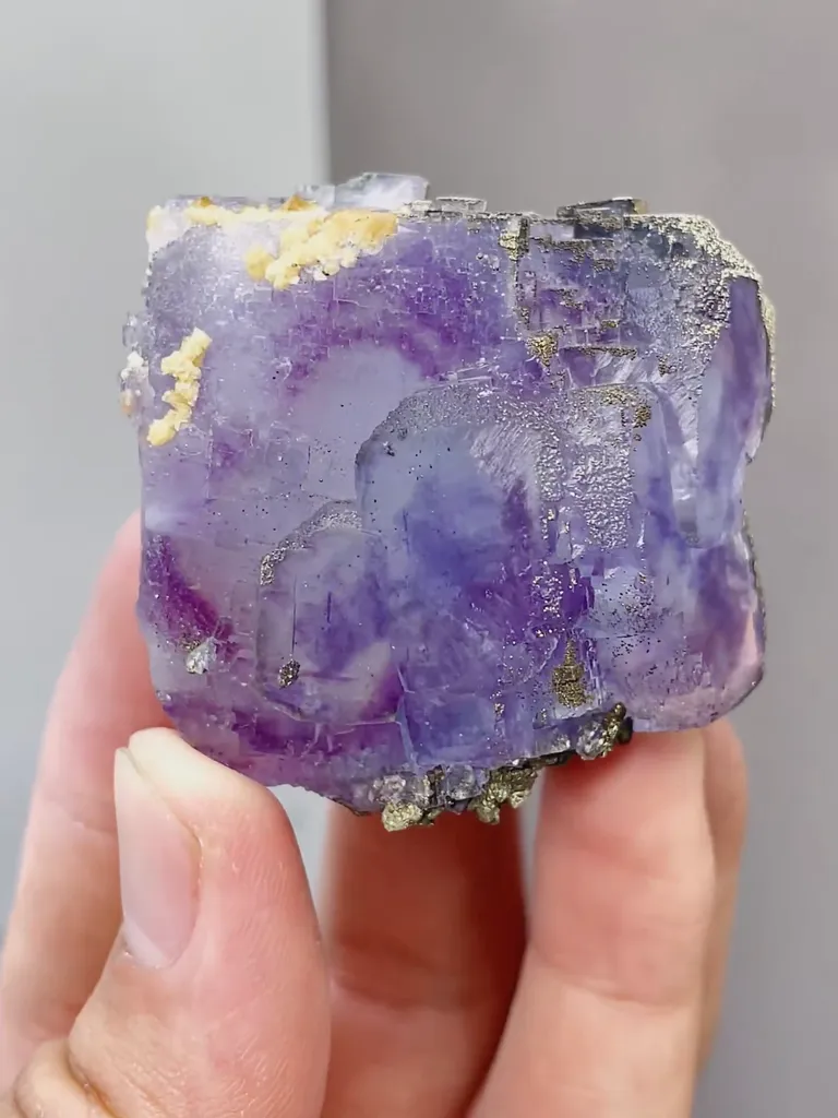 Natural Purple Phantom Fluorite comes from Yaogangxian,Hunan 40*40*30MM - image 5