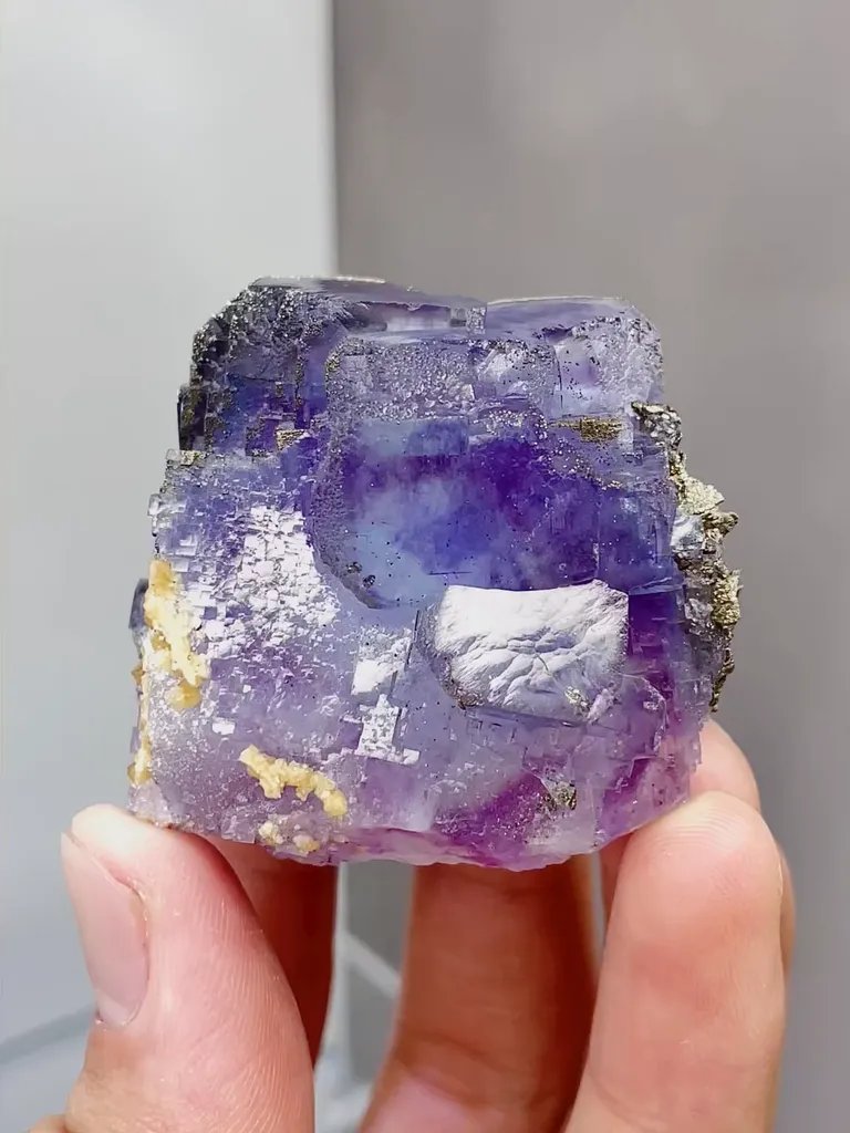 Natural Purple Phantom Fluorite comes from Yaogangxian,Hunan 40*40*30MM image