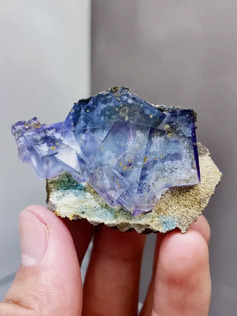 Natural Purple Phantom Fluorite comes from Yaogangxian,Hunan 50*30*25MM - image 2