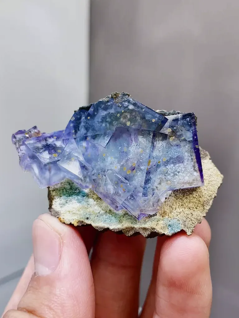 Natural Purple Phantom Fluorite comes from Yaogangxian,Hunan 50*30*25MM image