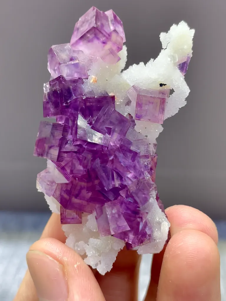 Natural Purple Phantom Fluorite comes from Yaogangxian,Hunan 60*30*10MM - image 7