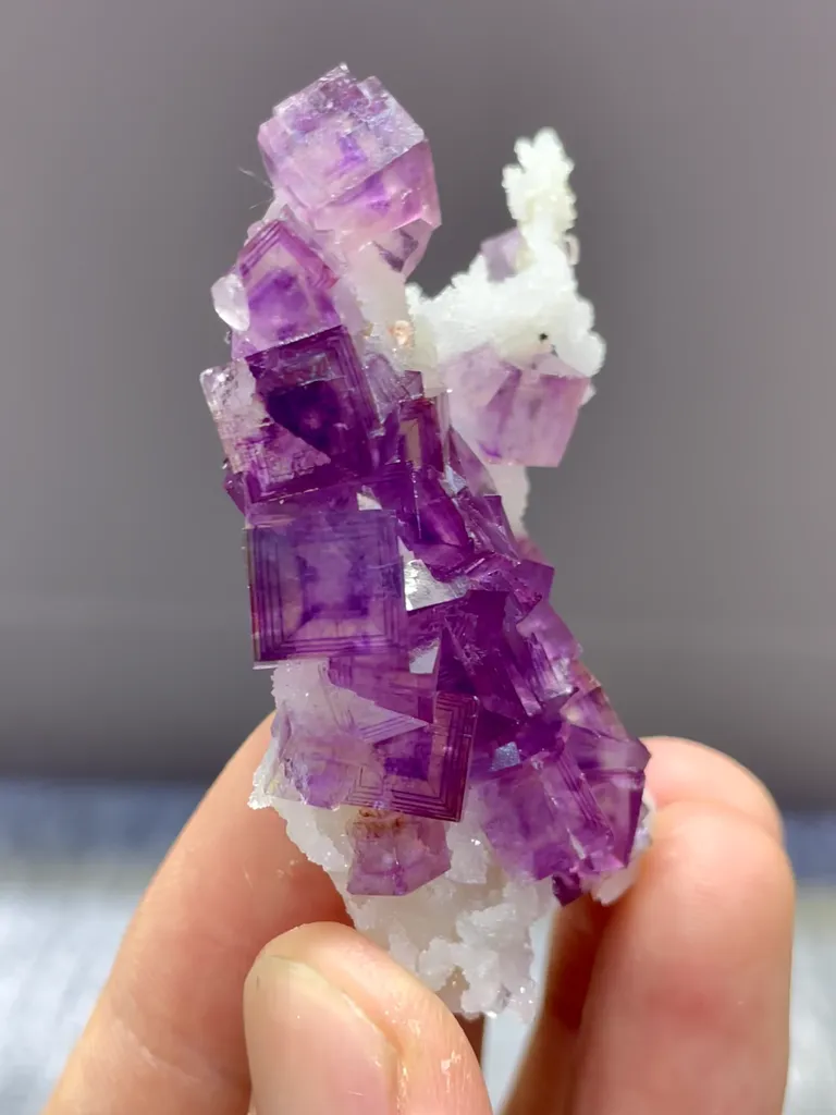 Natural Purple Phantom Fluorite comes from Yaogangxian,Hunan 60*30*10MM - image 6