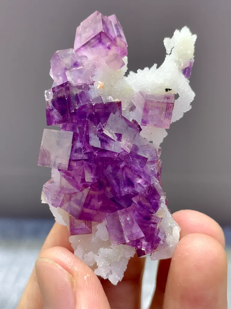 Natural Purple Phantom Fluorite comes from Yaogangxian,Hunan 60*30*10MM - image 8