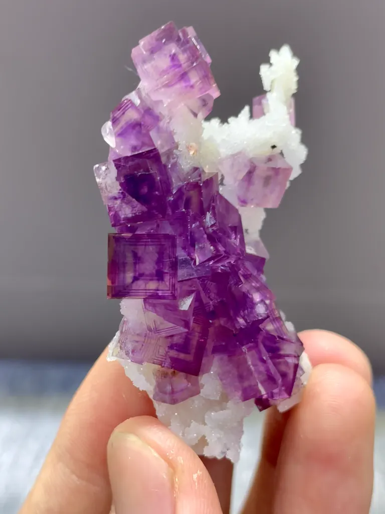 Natural Purple Phantom Fluorite comes from Yaogangxian,Hunan 60*30*10MM - image 4