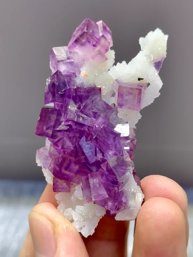 Natural Purple Phantom Fluorite comes from Yaogangxian,Hunan 60*30*10MM - image 2