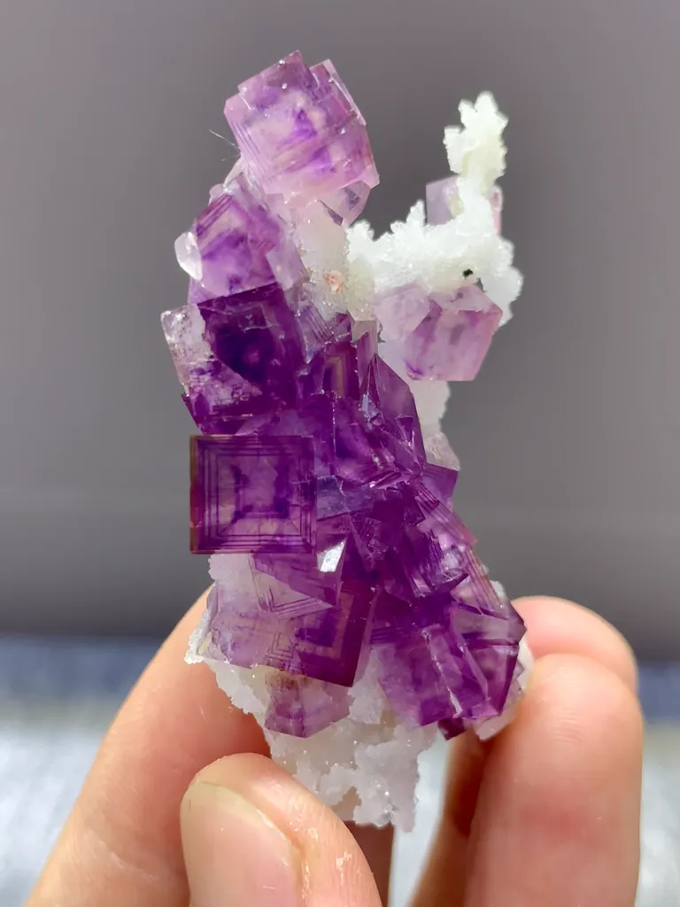 Natural Purple Phantom Fluorite comes from Yaogangxian,Hunan 60*30*10MM - image 5