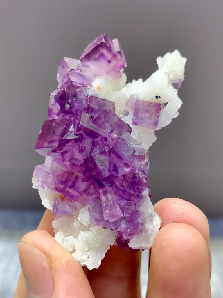Natural Purple Phantom Fluorite comes from Yaogangxian,Hunan 60*30*10MM - image 3