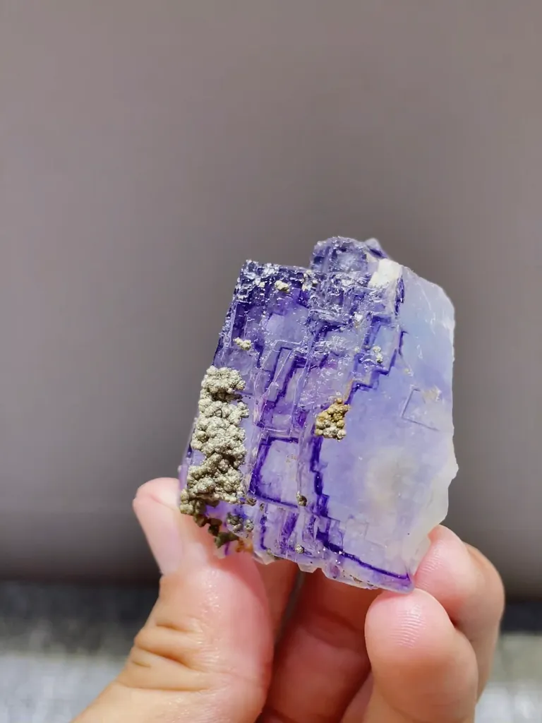 Natural Purple Phantom Fluorite comes from Yaogangxian,Hunan 60*30*50MM - image 3