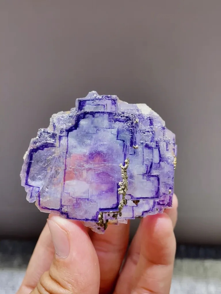 Natural Purple Phantom Fluorite comes from Yaogangxian,Hunan 60*30*50MM - image 4