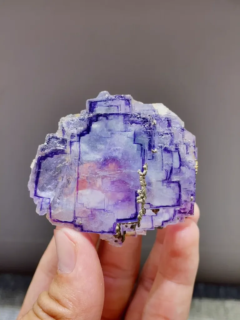 Natural Purple Phantom Fluorite comes from Yaogangxian,Hunan 60*30*50MM image