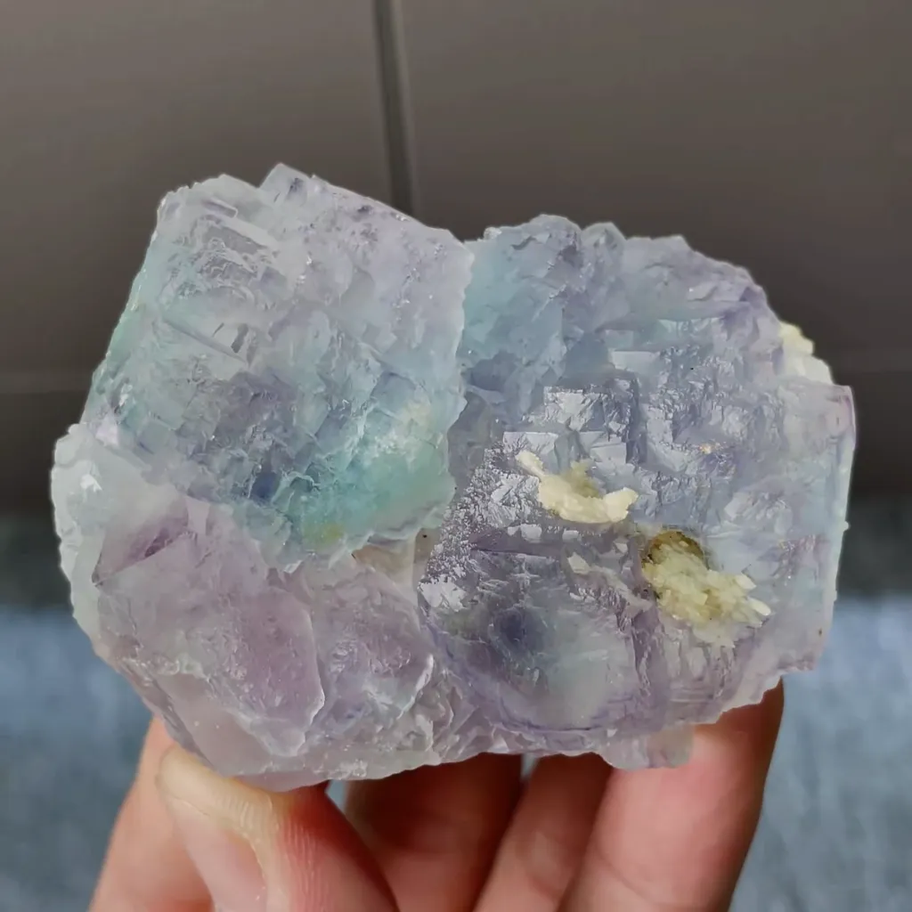 Natural Purple Phantom Fluorite comes from Yaogangxian,Hunan 65*50*25MM - image 4