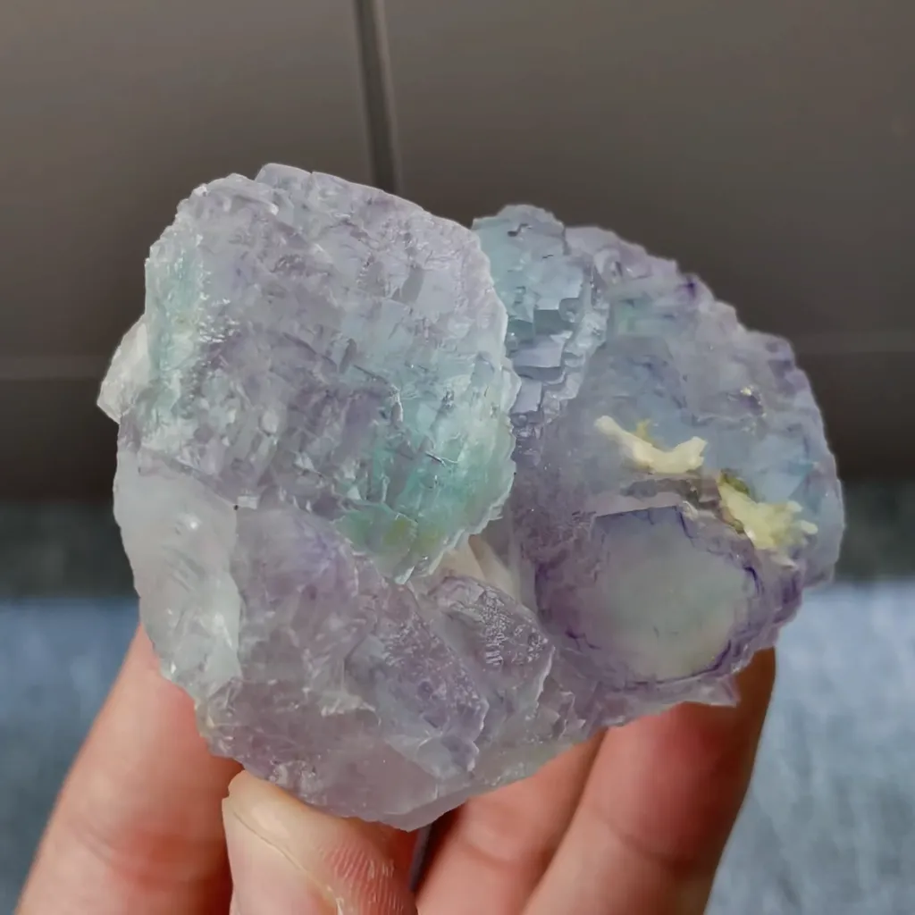 Natural Purple Phantom Fluorite comes from Yaogangxian,Hunan 65*50*25MM - image 2
