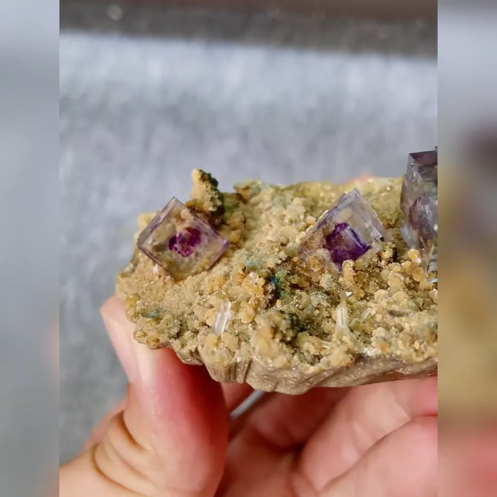 Natural Purple Phantom Fluorite comes from Yaogangxian,Hunan  80*40*25MM - image 2