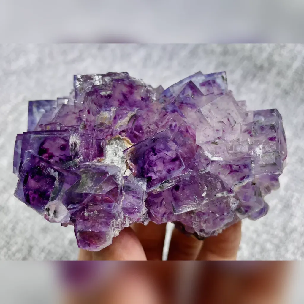 Natural Purple Phantom Fluorite comes from Yaogangxian,Hunan 95*65*60MM - image 6