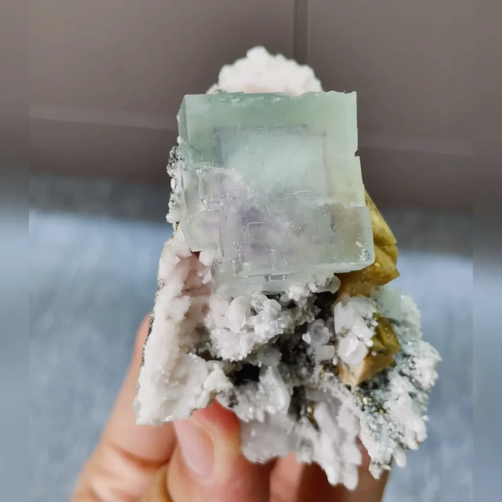 Natural Purple Phantom Fluorite comes from Yaoguangxian,Hunan 70*40*40MM - image 2