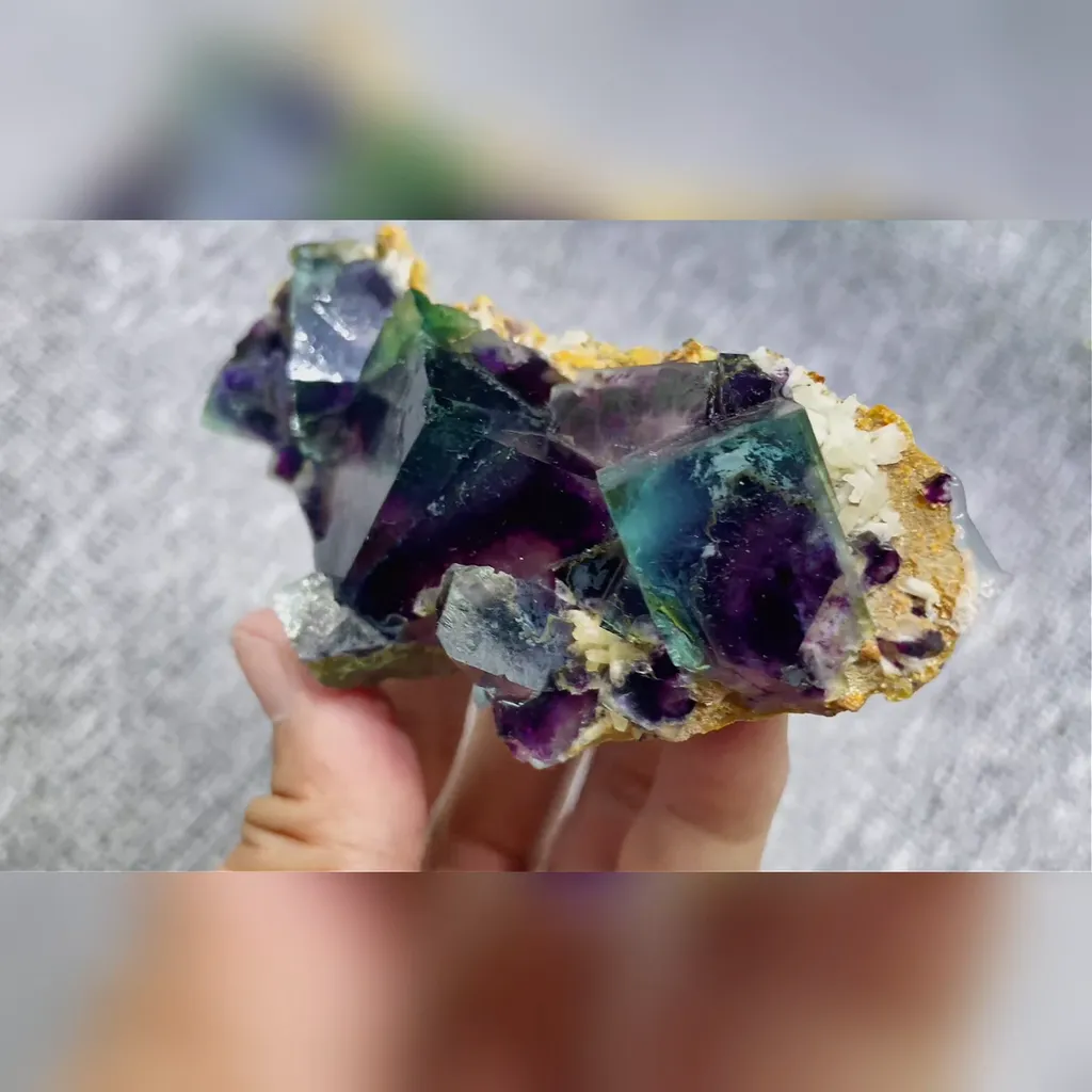 Natural Purple Phantom Fluorite comes from Yindu, Inner Mongolia 105*45*35MM - image 4
