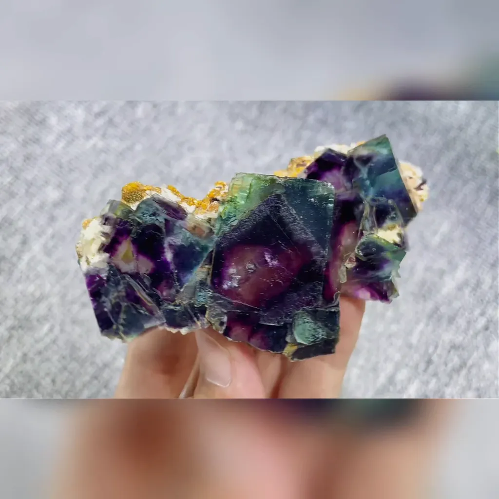 Natural Purple Phantom Fluorite comes from Yindu, Inner Mongolia 105*45*35MM - image 3
