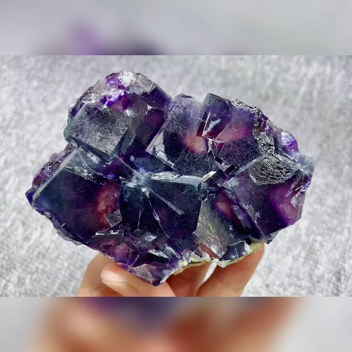 Natural Purple Phantom Fluorite comes from Yindu, Inner Mongolia 105*75*30MM - image 5