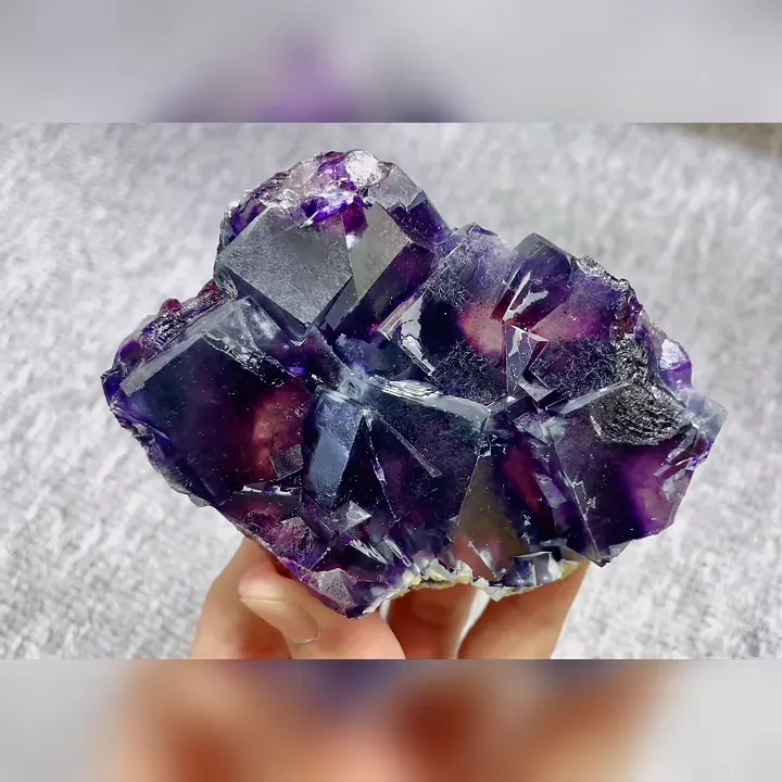Natural Purple Phantom Fluorite comes from Yindu, Inner Mongolia 105*75*30MM - image 4