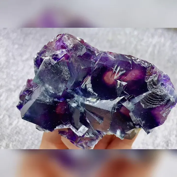 Natural Purple Phantom Fluorite comes from Yindu, Inner Mongolia 105*75*30MM - image 3