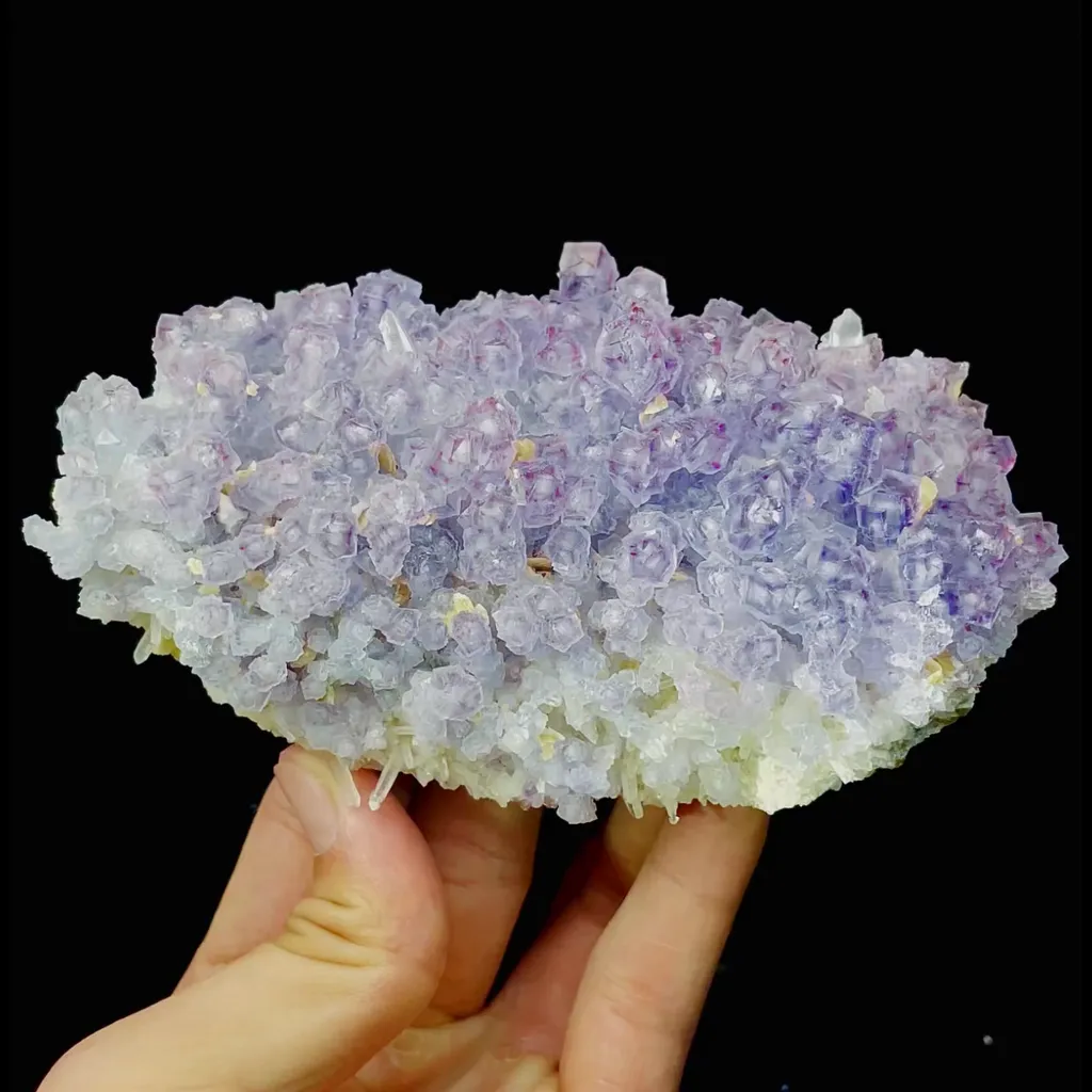 Natural Purple Phantom Fluorite comes from Yindu, Inner Mongolia 130*80*40MM image