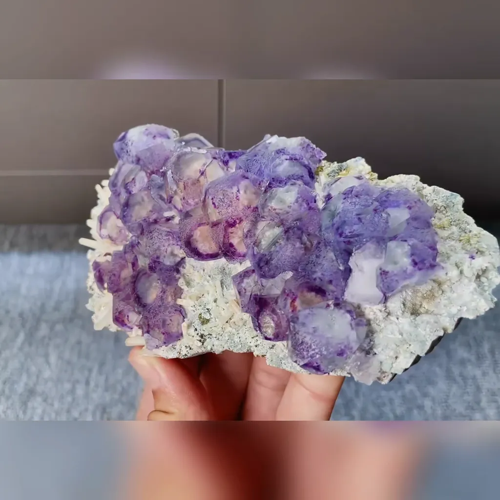 Natural Purple Phantom Fluorite comes from Yindu, Inner Mongolia 145*75*40MM - image 2