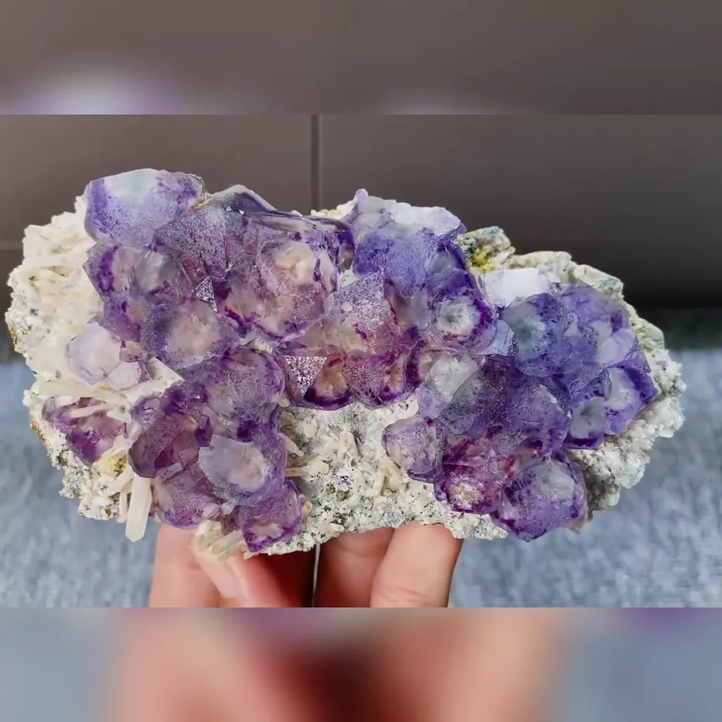 Natural Purple Phantom Fluorite comes from Yindu, Inner Mongolia 145*75*40MM - image 4