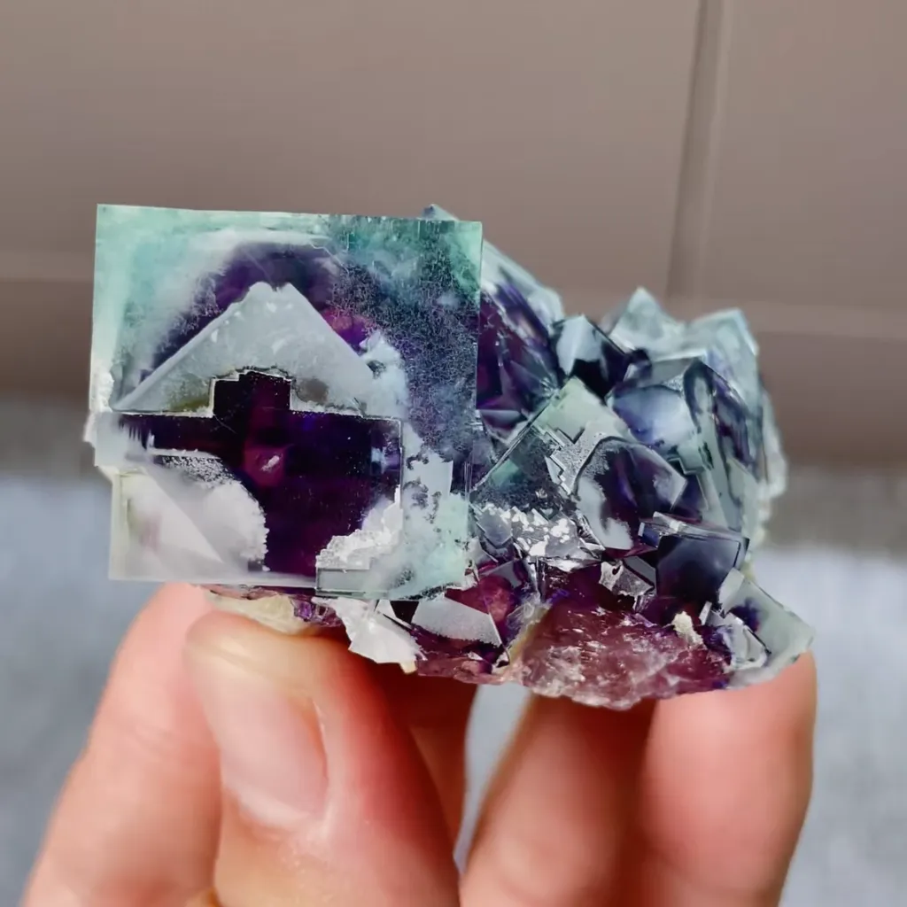 Natural Purple Phantom Fluorite comes from Yindu, Inner Mongolia 50*35*30MM - image 2