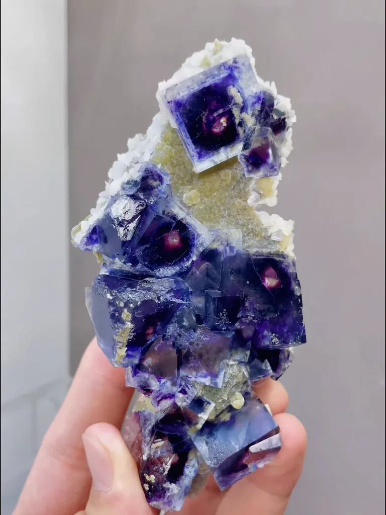 Natural Purple Phantom Fluorite comes from Yindu, Inner Mongolia 50*40*115MM - image 4