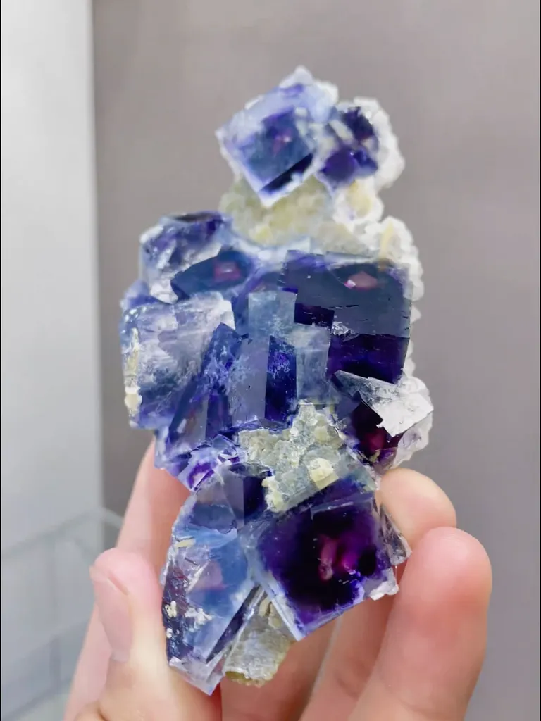 Natural Purple Phantom Fluorite comes from Yindu, Inner Mongolia 50*40*115MM - image 3