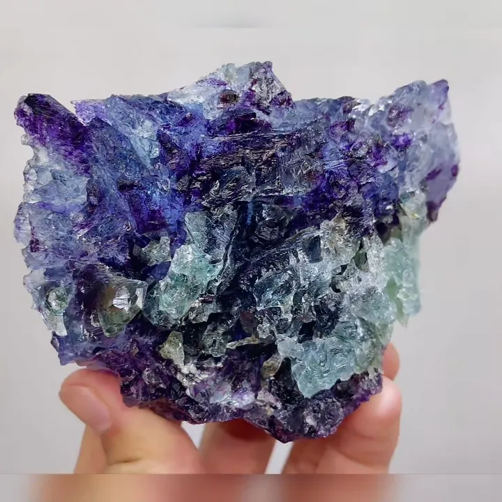 Natural Purple Phantom Fluorite comes from Yindu, Inner Mongolia 95*75*45MM - image 4