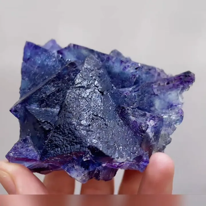 Natural Purple Phantom Fluorite comes from Yindu, Inner Mongolia 95*75*45MM - image 3