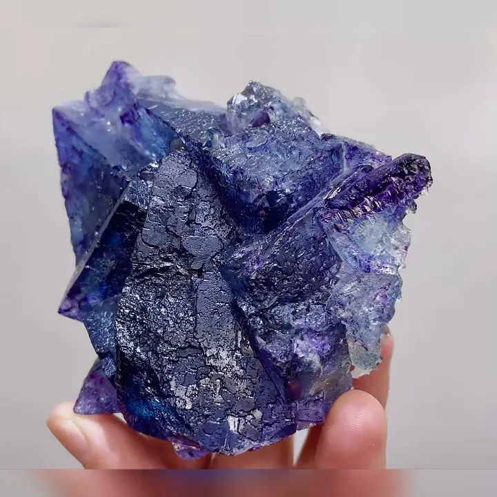 Natural Purple Phantom Fluorite comes from Yindu, Inner Mongolia 95*75*45MM image