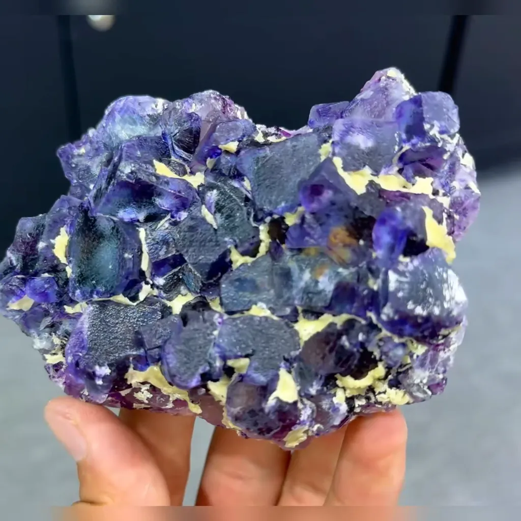 Natural Purple Phantom Fluorite comes from Yindu,Inner Mongolia 100*80*40MM - image 2