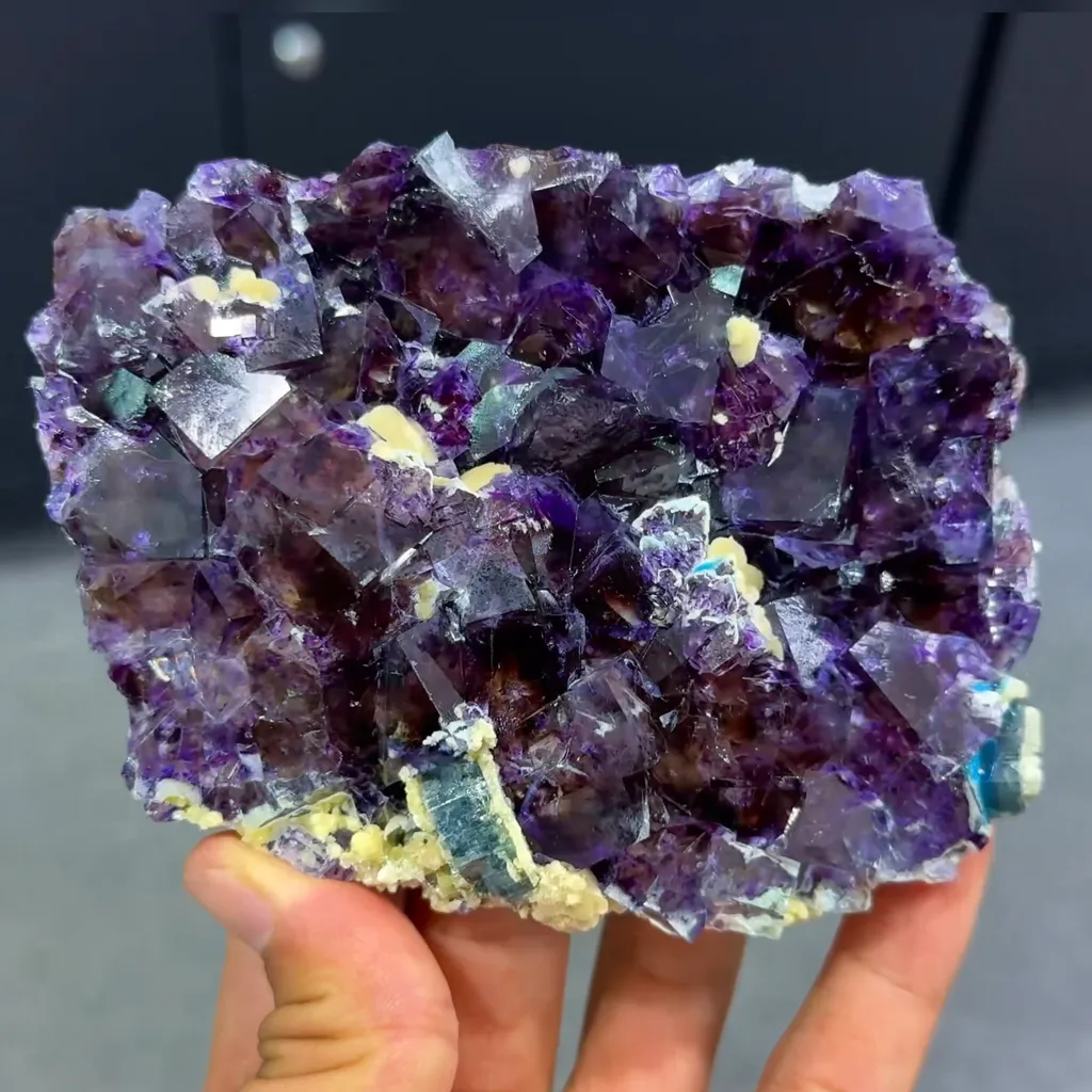 Natural Purple Phantom Fluorite comes from Yindu,Inner Mongolia 110*85*20MM - image 2