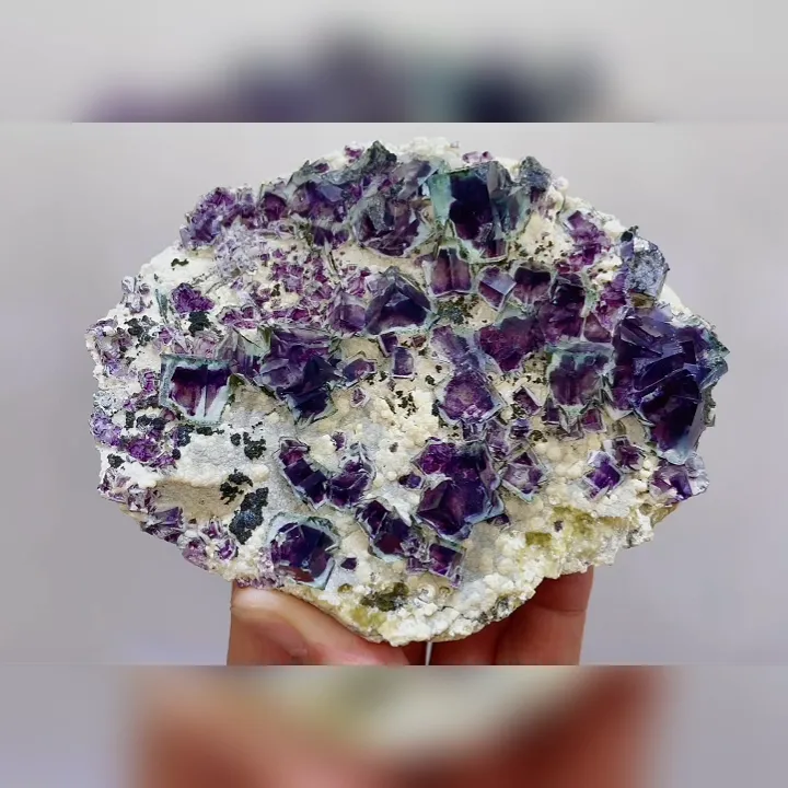 Natural Purple Phantom Fluorite comes from Yindu,Inner Mongolia 120*95*35MM - image 4