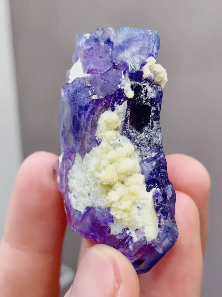 Natural Purple Phantom Fluorite comes from Yindu,Inner Mongolia 20*25*40MM - image 3
