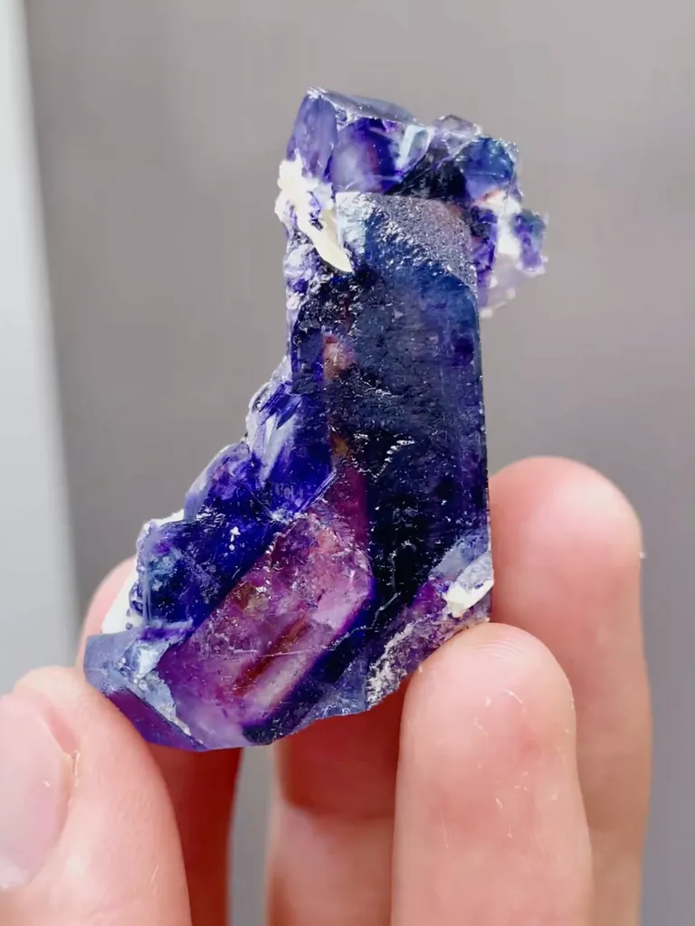 Natural Purple Phantom Fluorite comes from Yindu,Inner Mongolia 20*25*40MM - image 2