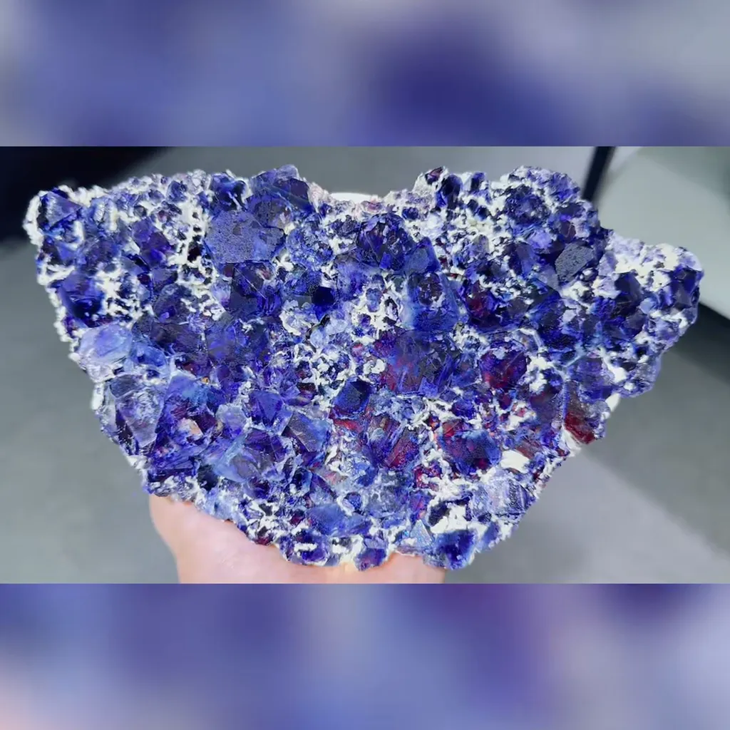 Natural Purple Phantom Fluorite comes from Yindu,Inner Mongolia 230*130*40MM - image 2