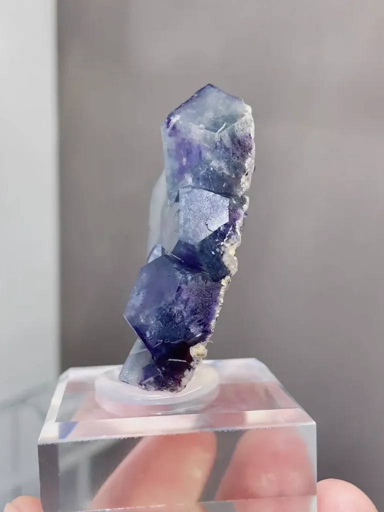 Natural Purple Phantom Fluorite comes from Yindu,Inner Mongolia 30*15*50MM - image 5
