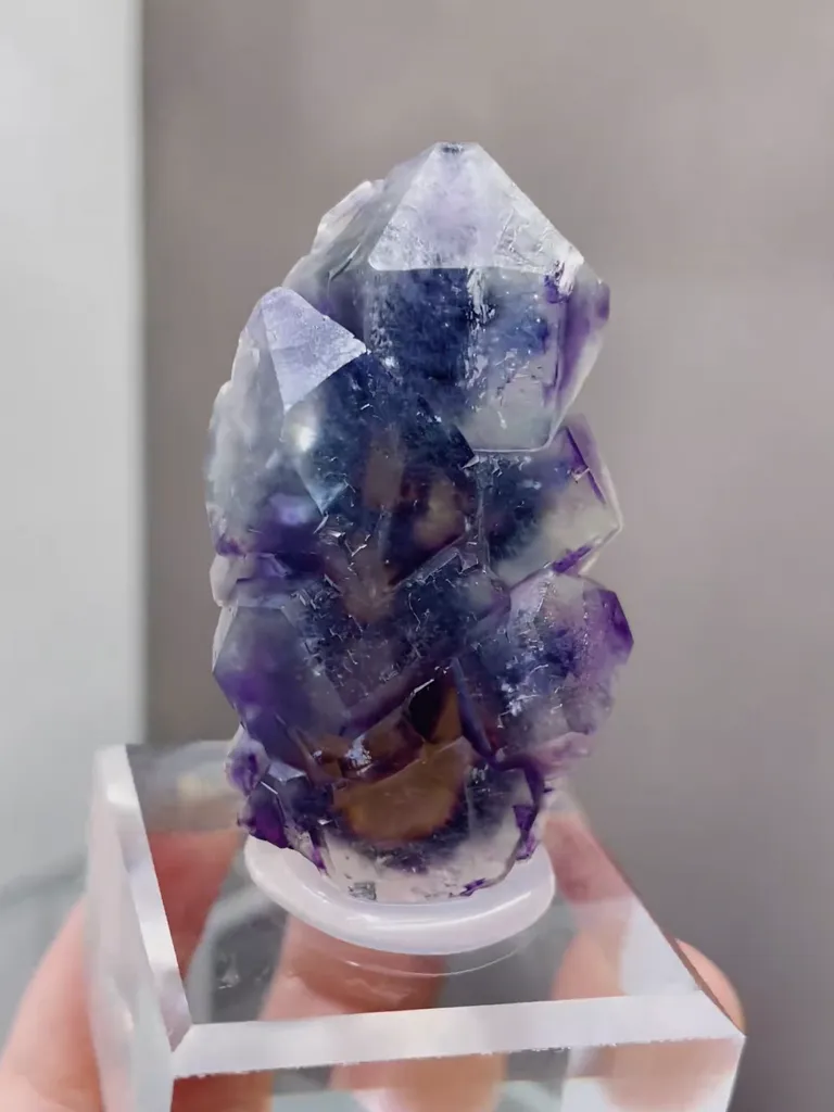Natural Purple Phantom Fluorite comes from Yindu,Inner Mongolia 30*15*50MM - image 4