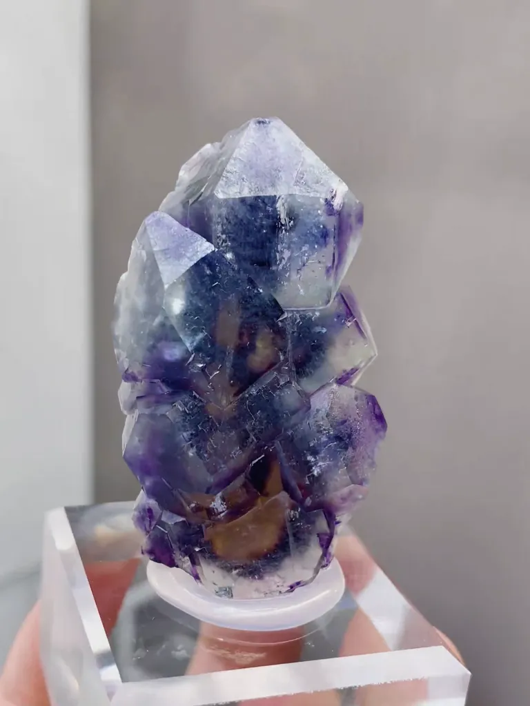 Natural Purple Phantom Fluorite comes from Yindu,Inner Mongolia 30*15*50MM - image 3