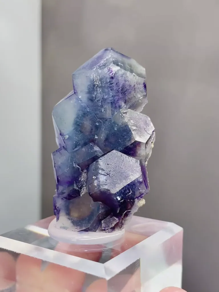 Natural Purple Phantom Fluorite comes from Yindu,Inner Mongolia 30*15*50MM - image 2